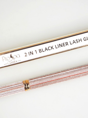 lash glue and black liner